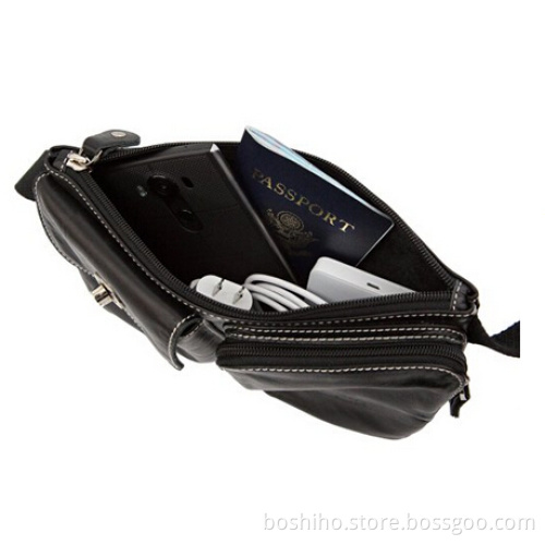 Boshiho luxurious full-grain leather durable and stylish hip bag